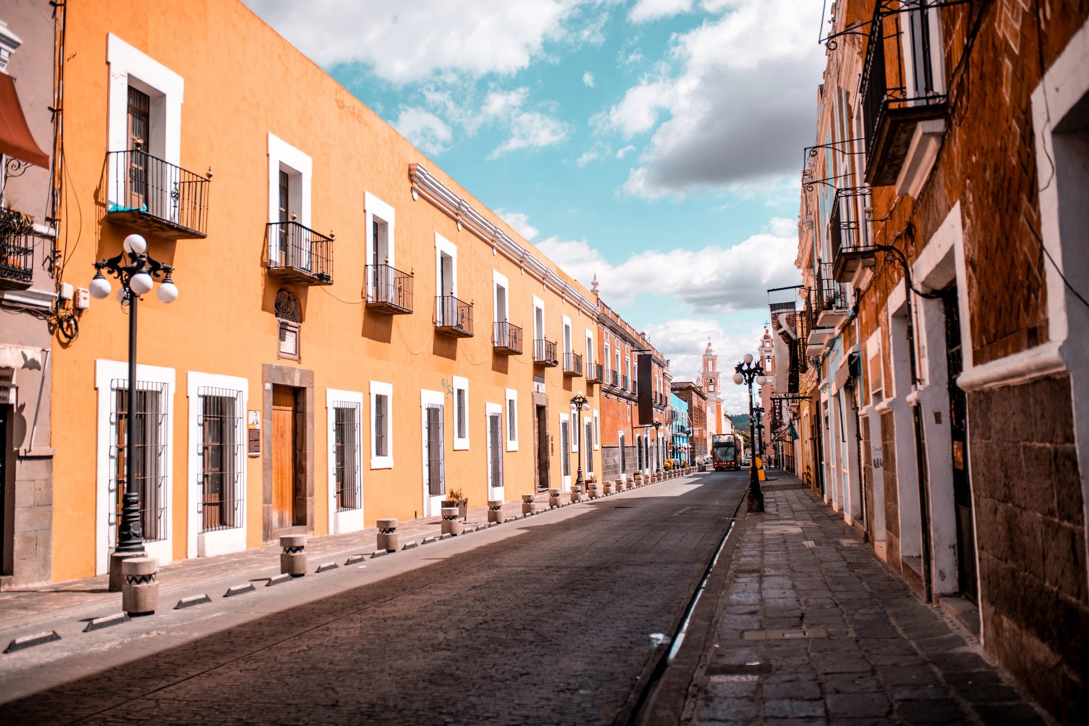 Walkable neighborhood street in Mexico